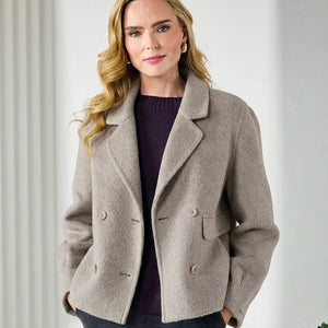 DECK DOUBLE BREASTED WOOL JACKET LIGHT GREY