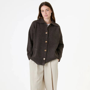 DREAMS FISHERMAN KNITTED JACKET CHOCOLATE