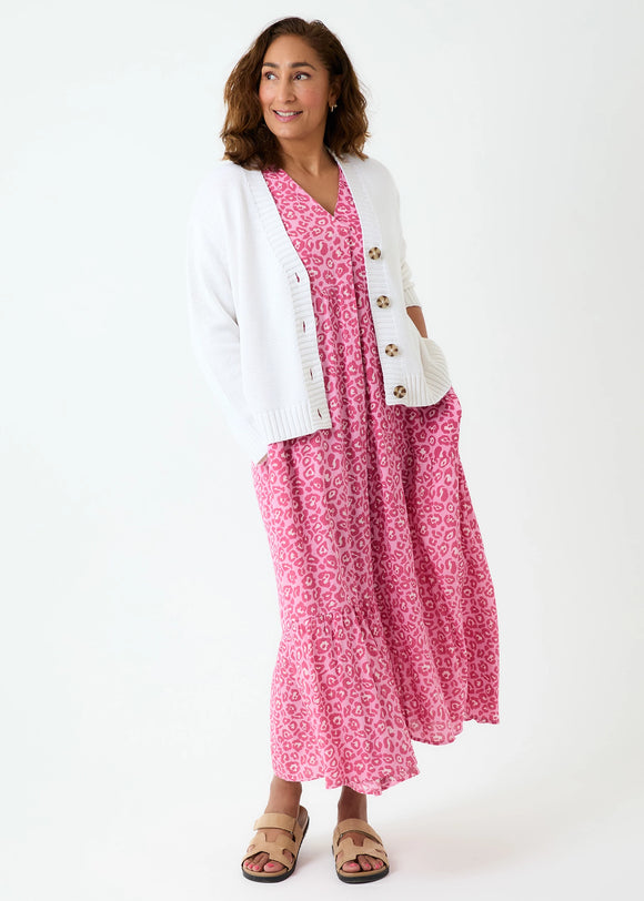 DREAMS TONAL LEOPARD SPOT DRESS PINK