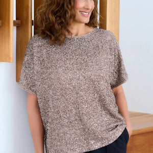 DREAMS SEQUIN JERSEY TOP