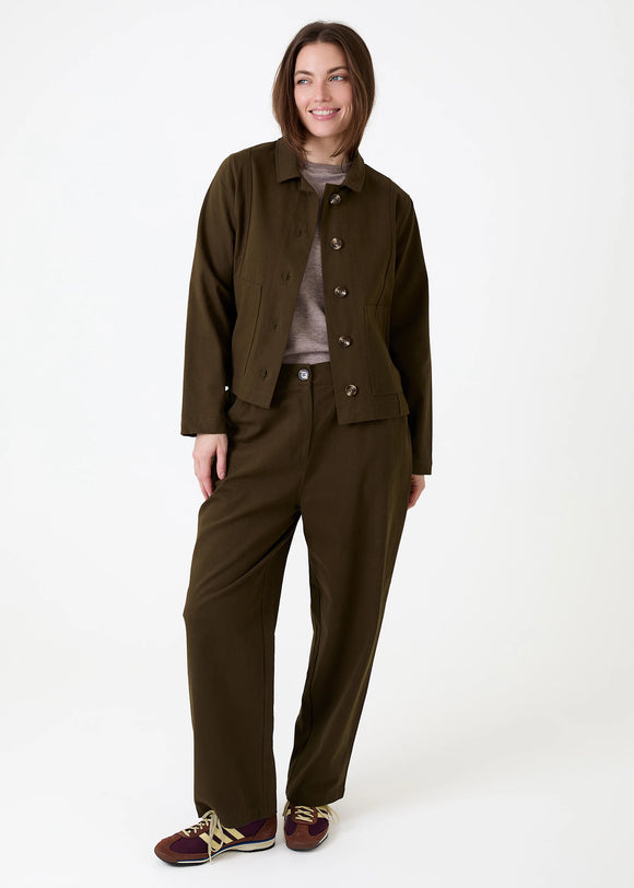 DREAMS BOXY COTTON TWILL JACKET KHAKI