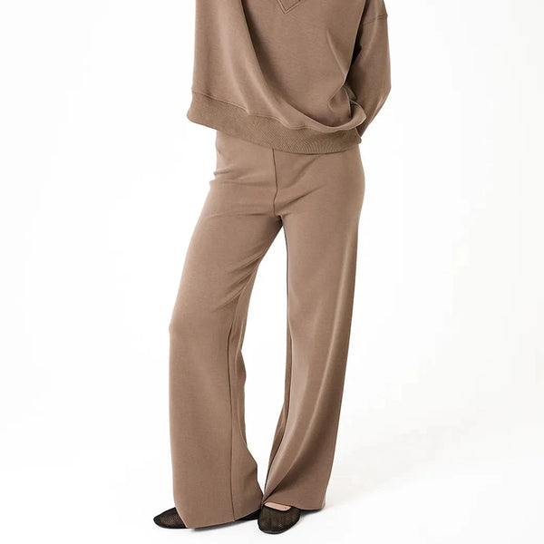 DREAMS LUXE JERSEY STRAIGHT LEG TROUSER MUSHROOM