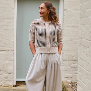 DREAMS OPEN KNIT CARDIGAN STONE