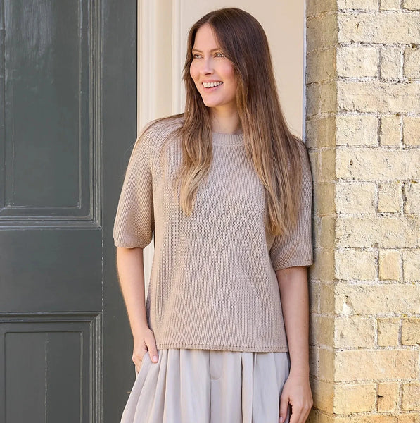 DREAMS COTTON SHORT SLEEVE JUMPER STONE