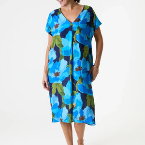 DREAMS WATERCOLOUR POPPY KAFTAN DRESS