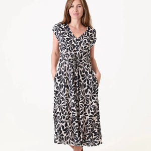 DREAMS MONO FLORAL DRESS BLACK/WHITE