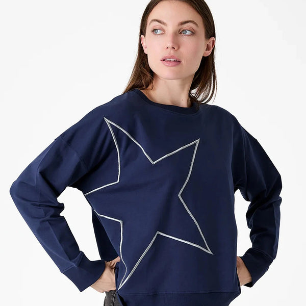 DREAMS SILVER STAR SWEATSHIRT NAVY