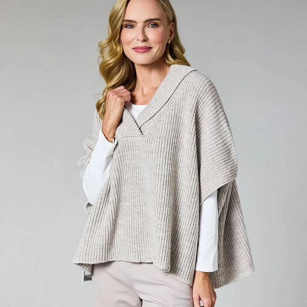 DECK ROLL NECK CHUNKY KNIT PULLOVER BEIGE
