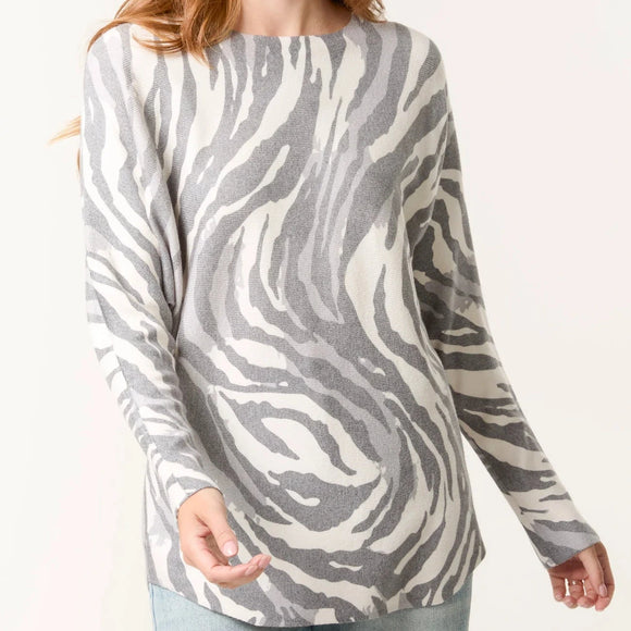ZEBRA STRETCH JUMPER SILVER GREY