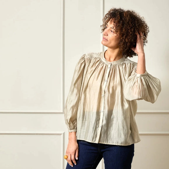 CHALK DAWN BLOUSE TAUPE