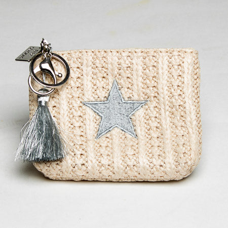 EG HANDWOVEN RAFFIA STAR PURSE