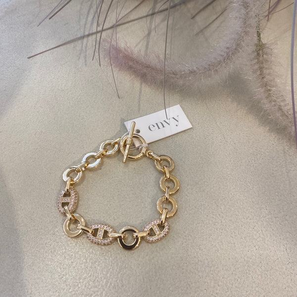 ENVY CIRCLE LINK BRACELET GOLD