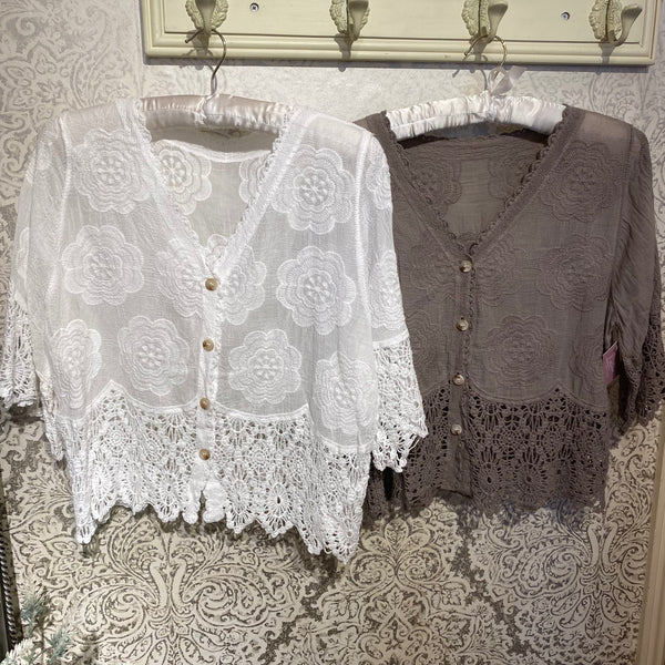 LUCY EMBROIDERY & LACE TOP
