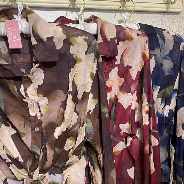 FLO FLORAL TIE FRONT SHIRT