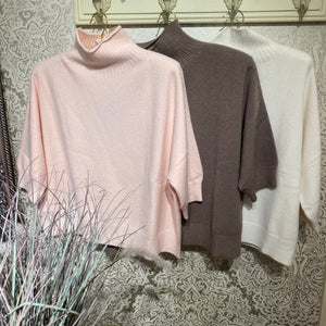 KYLIE SHORT SLEEVE FUNNEL NECK KNIT