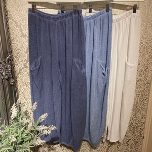 CHEESECLOTH POCKET BARREL TROUSERS