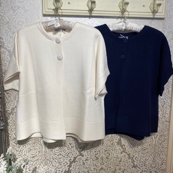 DECK BUTTON SHORT SLEEVE CARDIGAN