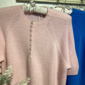 FLOWER. BUTTON ALPACA CROP KNIT