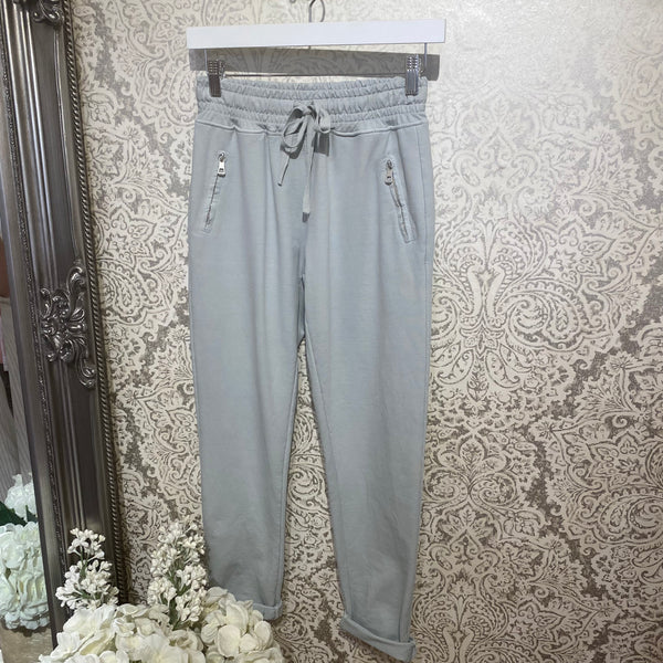 D.E.C.K ZIP JOGGER PANTS PEARL GREY