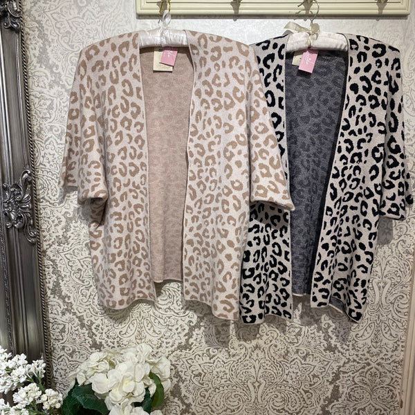 LEOPARD PRINT OPEN CARDIGAN