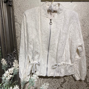 KIRA LACE DRAWSTRING BOMBER JACKET