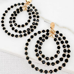 ENVY BLACK BEADED EARRINGS