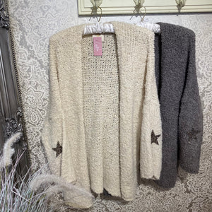 SUPER SOFT GLITTER STAR CARDIGAN