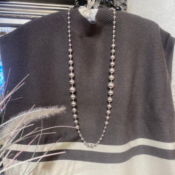 ENVY SILVER GIANT BEAD NECKLACE