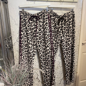 NELL SIDE STRIPE ANIMAL WIDE LEG TROUSER
