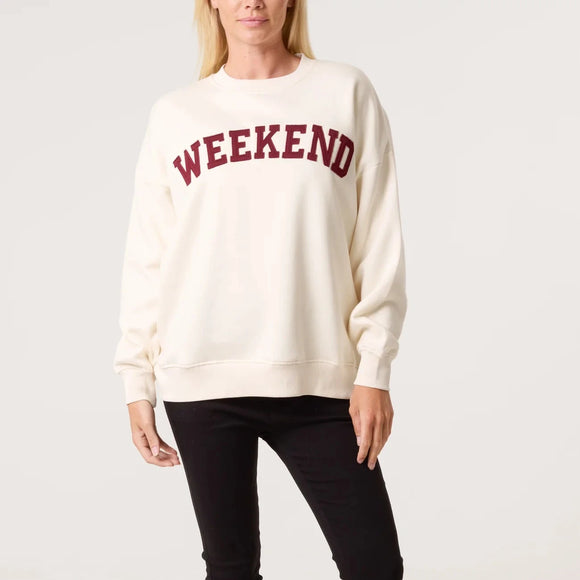 WEEKEND COTTON SWEATSHIRT IN CREAM