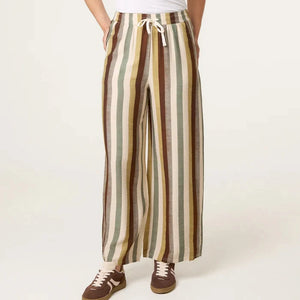 BOLD STRIPE KHAKI BROWN TROUSERS