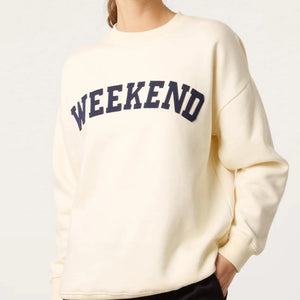 WEEKEND COTTON SWEATSHIRT IN BUTTERMILK