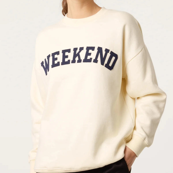 WEEKEND COTTON SWEATSHIRT IN BUTTERMILK