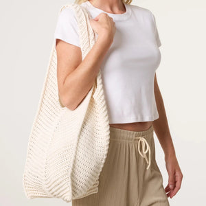 DOUBLE HANDLE COTTON CROCHET BAG