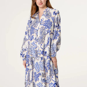 FLOWER PRINT EMBELLISHED DRESS