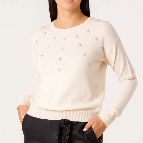DIAMANTE DAISY FLOWER JUMPER STONE