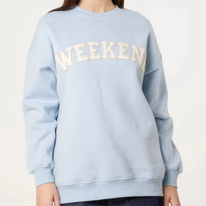 WEEKEND COTTON SWEATSHIRT IN PASTEL BLUE