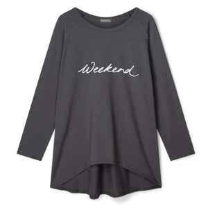 CHALK ROBYN WEEKEND TOP IN CHARCOAL