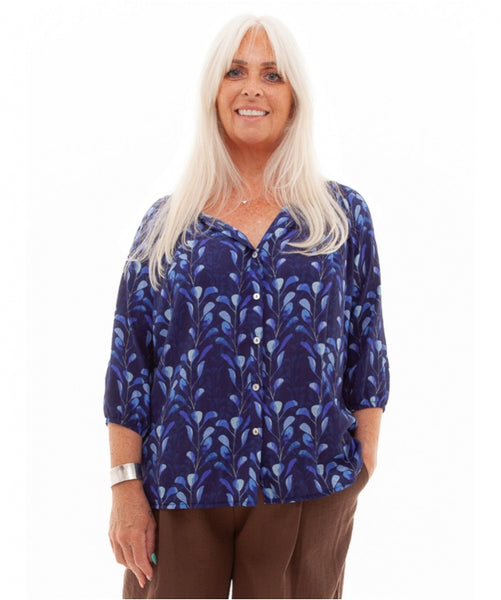 DREAMS WATERCOLOUR LEAF BLOUSE