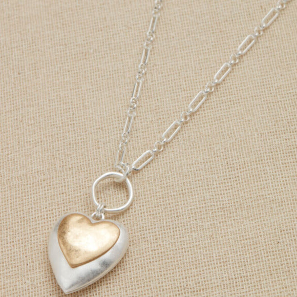 ENVY CHUNKY METAL HEART NECKLACE