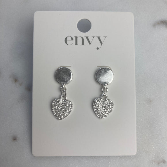 ENVY SPARKLE HEART DROP EARRINGS
