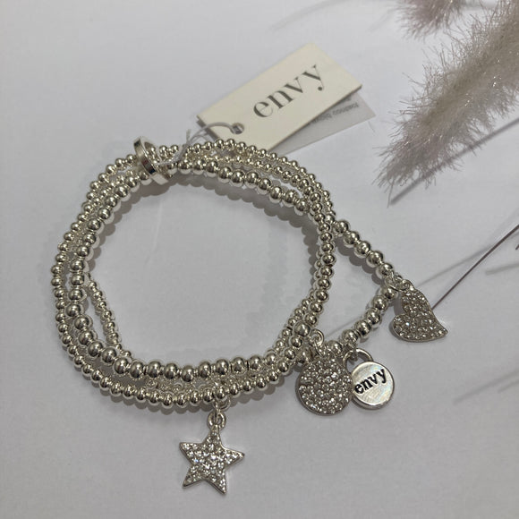 ENVY TRIPLE SPARKLE CHARM BRACELET