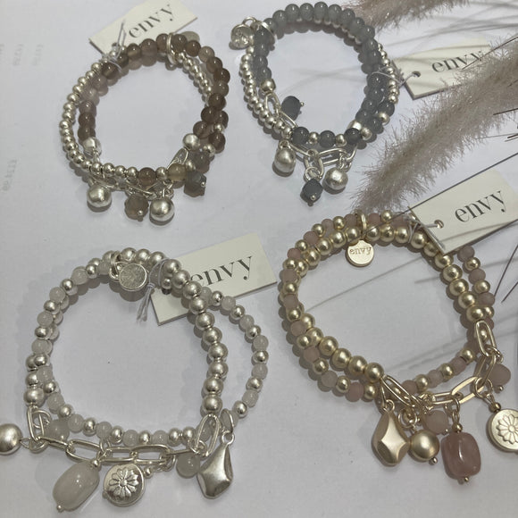 ENVY TWIN STRAND CHARM BRACELET