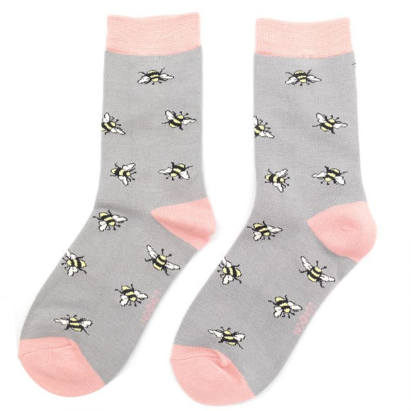 SCATTERED BUMBLE BEE SOCKS IN GREY