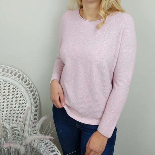 SOFT WAFFLE KNIT IN PALE PINK