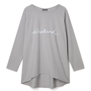 CHALK ROBYN WEEKEND TOP IN DOVE GREY